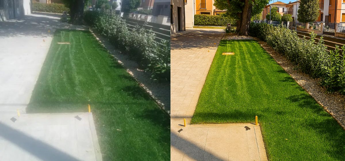 giardino prima e dopo restyling fotografico